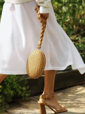 $2K MICHAEL KORS "JONI" HAND-WOVEN LEATHER PURSE_AS SEEN ON RUNWAY!